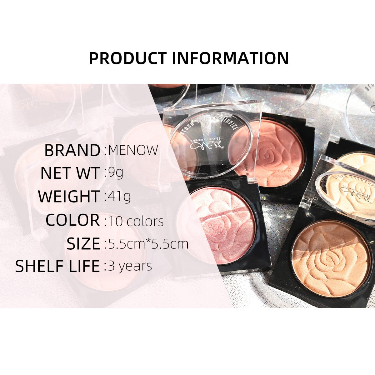 MENOW 10-Colour Petal Blush