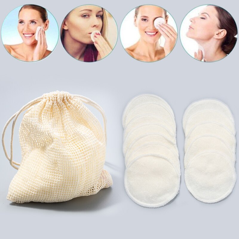 12Pcs Makeup Remover Pads Reusable Cotton