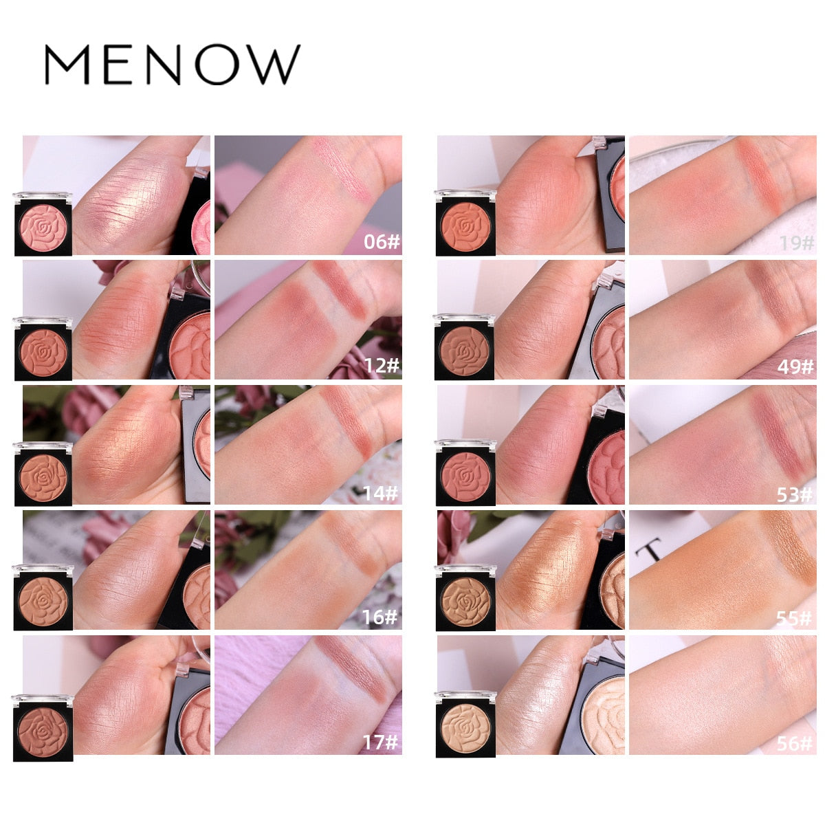 MENOW 10-Colour Petal Blush