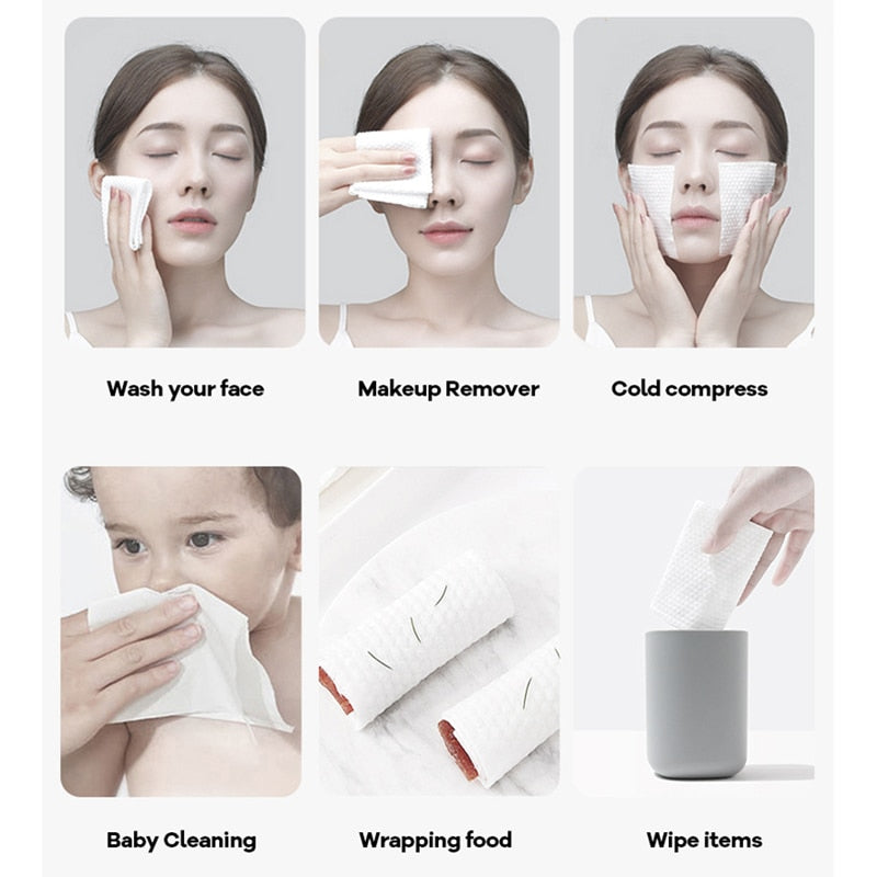 100PCS Natural Disposable Face Towel