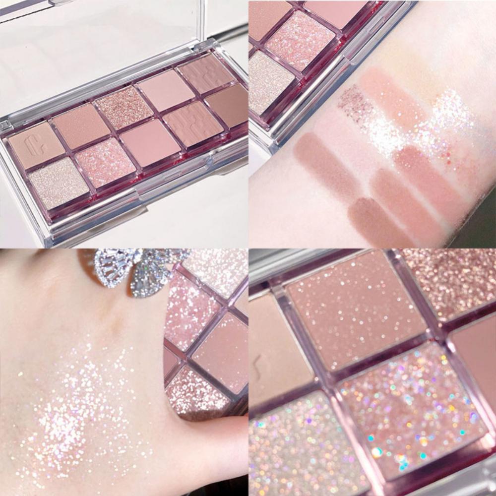 10 colours matte glitter eyeshadow palette