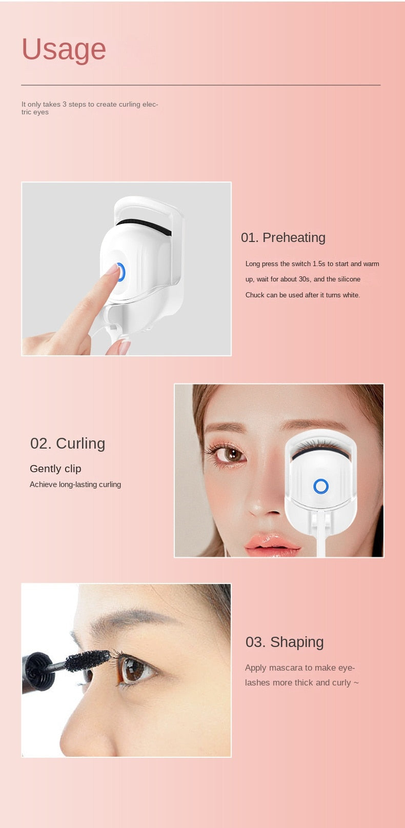 Eyelash Curler Electric Heated