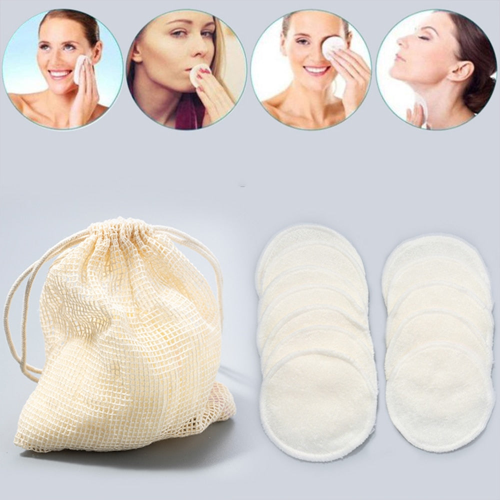 12Pcs Makeup Remover Pads Reusable Cotton