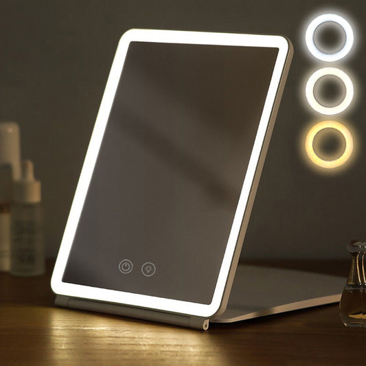 Foldable Makeup Mirror With LED Light